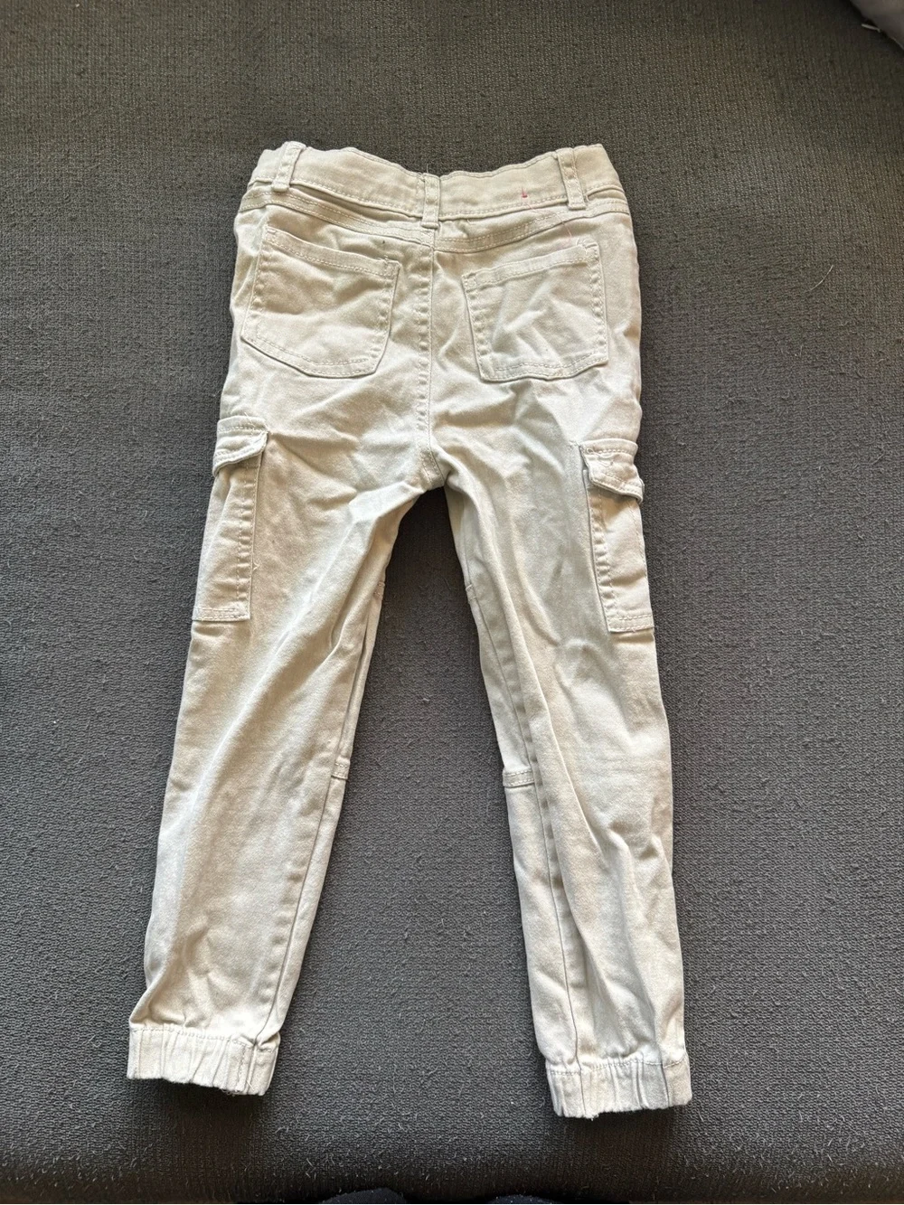 Kids Beige Cargo Jogger Pants